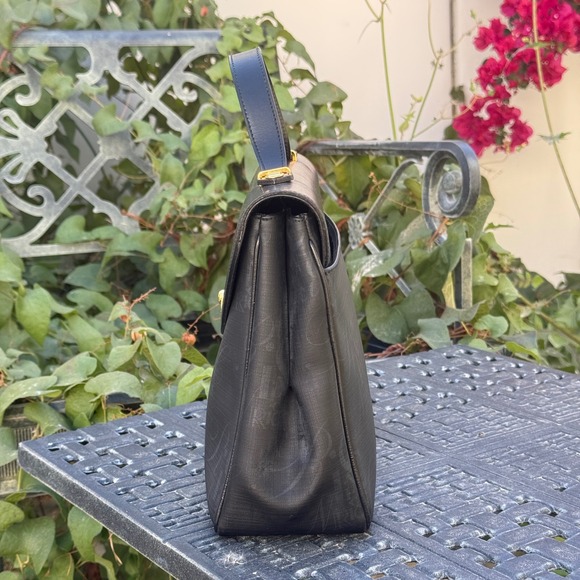 Nina Ricci Paris Monogram Black Coated Canvas Top Handle Satchel Bag Unworn - Picture 6 of 16